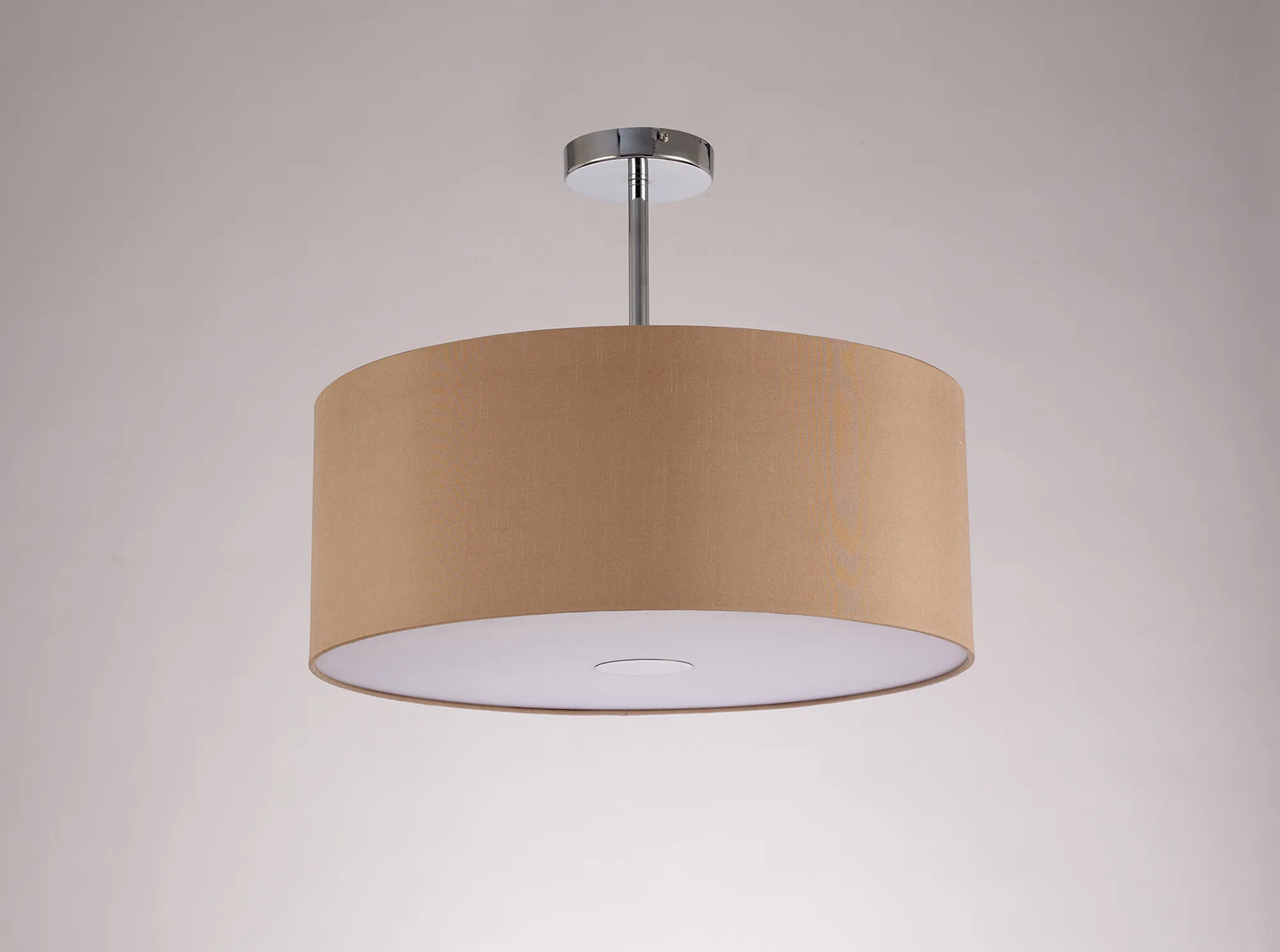 Baymont 50cm Semi Flush 1 Light Polished Chrome, Antique Gold/Ruby, Frosted Diffuser DK0108  Deco Baymont CH AG